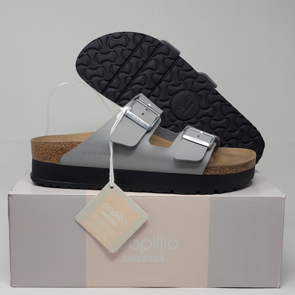 Papillio Shoes - Birkenstock Arizona Flex Platform Womens US Size 9 Narrow Sandals Stone Coin NWB